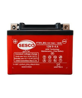 باتری موتور سیکلت 9 آمپر کوتاه بینا باتری 12V 9AH